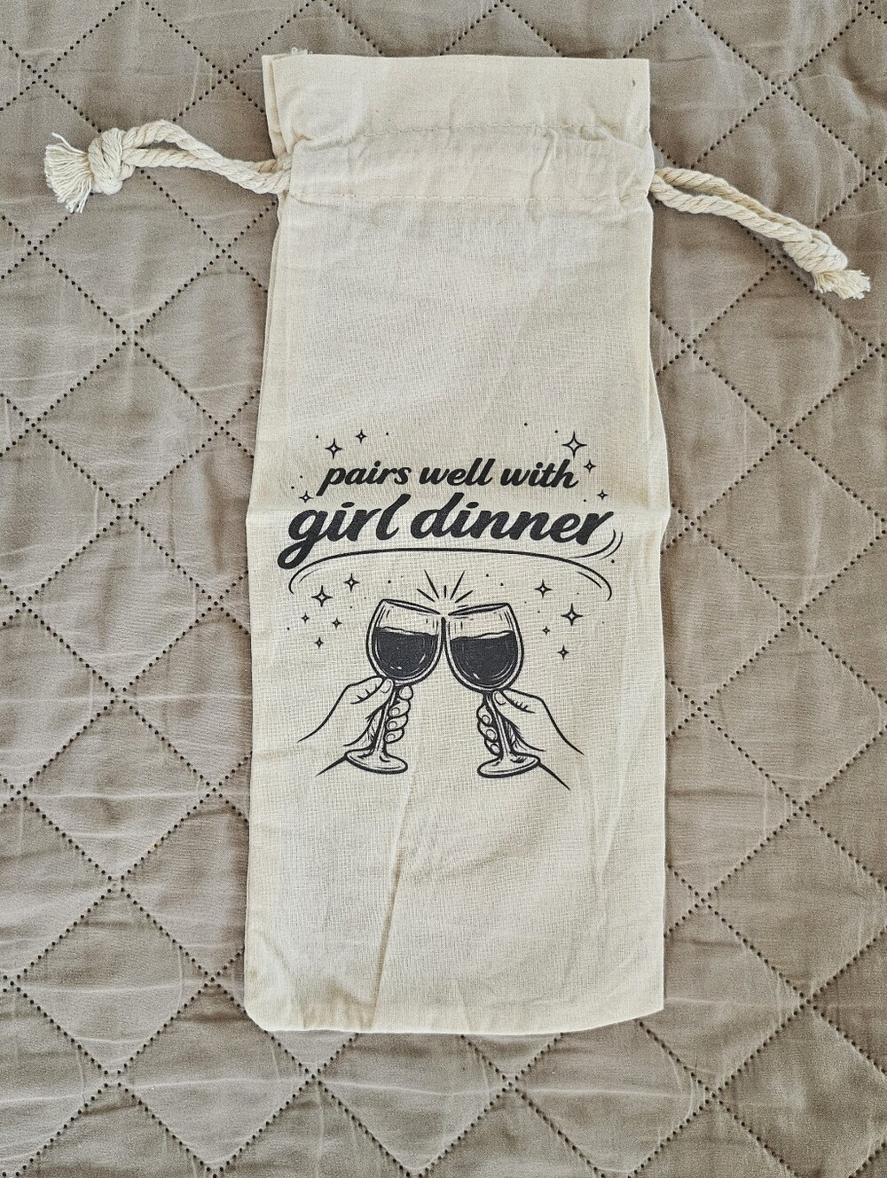 New Wine Bottle Cover, Girl Dinner
